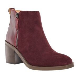 Crown Vintage Maroon - Leather / Suede Ankle Booties